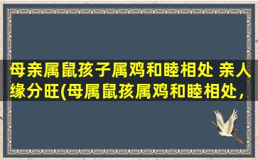 母亲属鼠孩子属鸡和睦相处 亲人缘分旺(母属鼠孩属鸡和睦相处，亲情缘分旺，六爻八字分析出*)